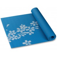 Коврик для йоги и фитнеса INDIGO PVC с рисунком Цветы YG03P 173*61*0,3 см Синий